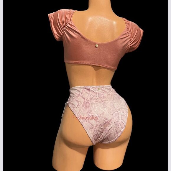 Victoria’s Secret Swim Twist off Shoulder Short-sleeve Bikini Top & Bottoms Set - Picture 4 of 5